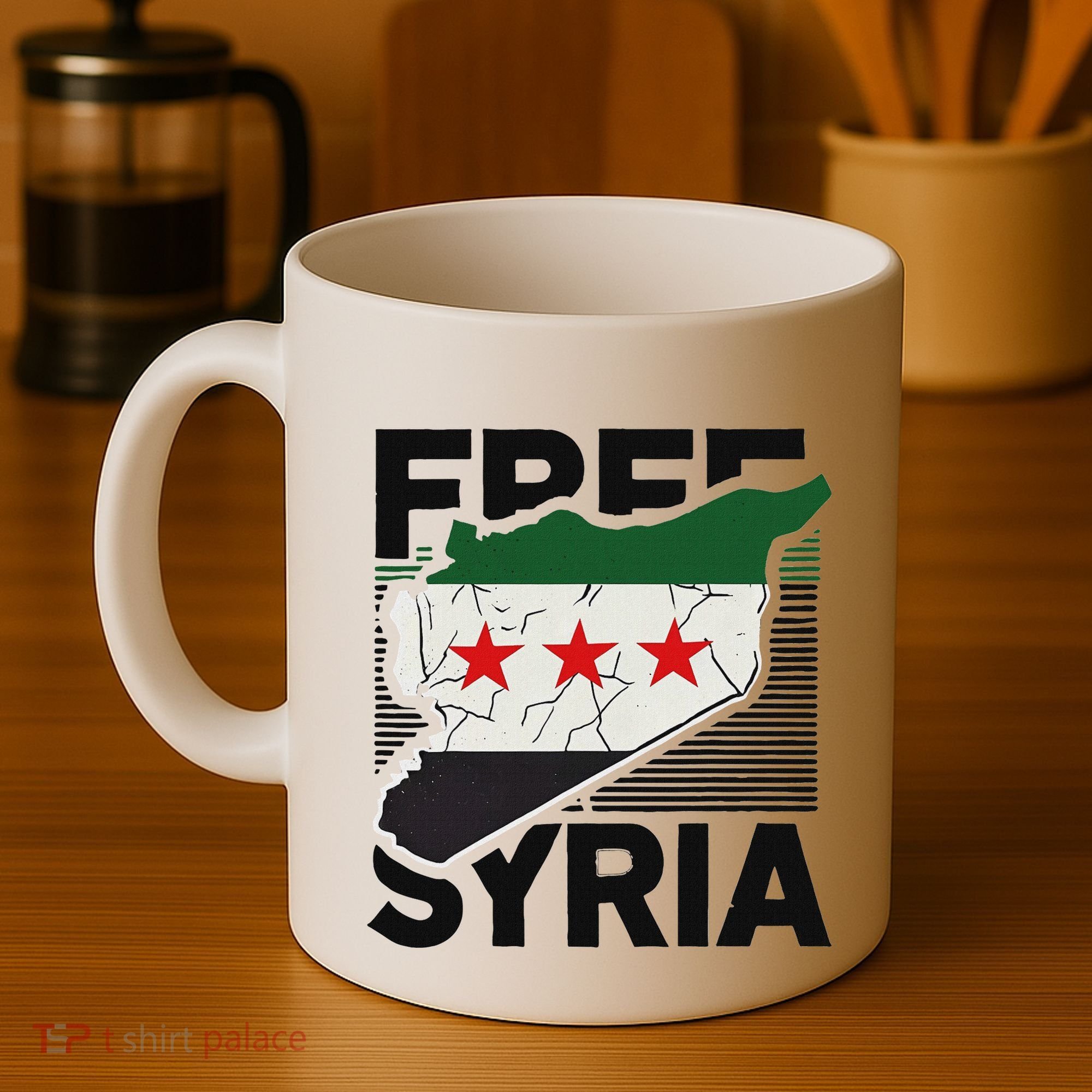 Free Syria Patriotic Syrian Flag Coffee Mug