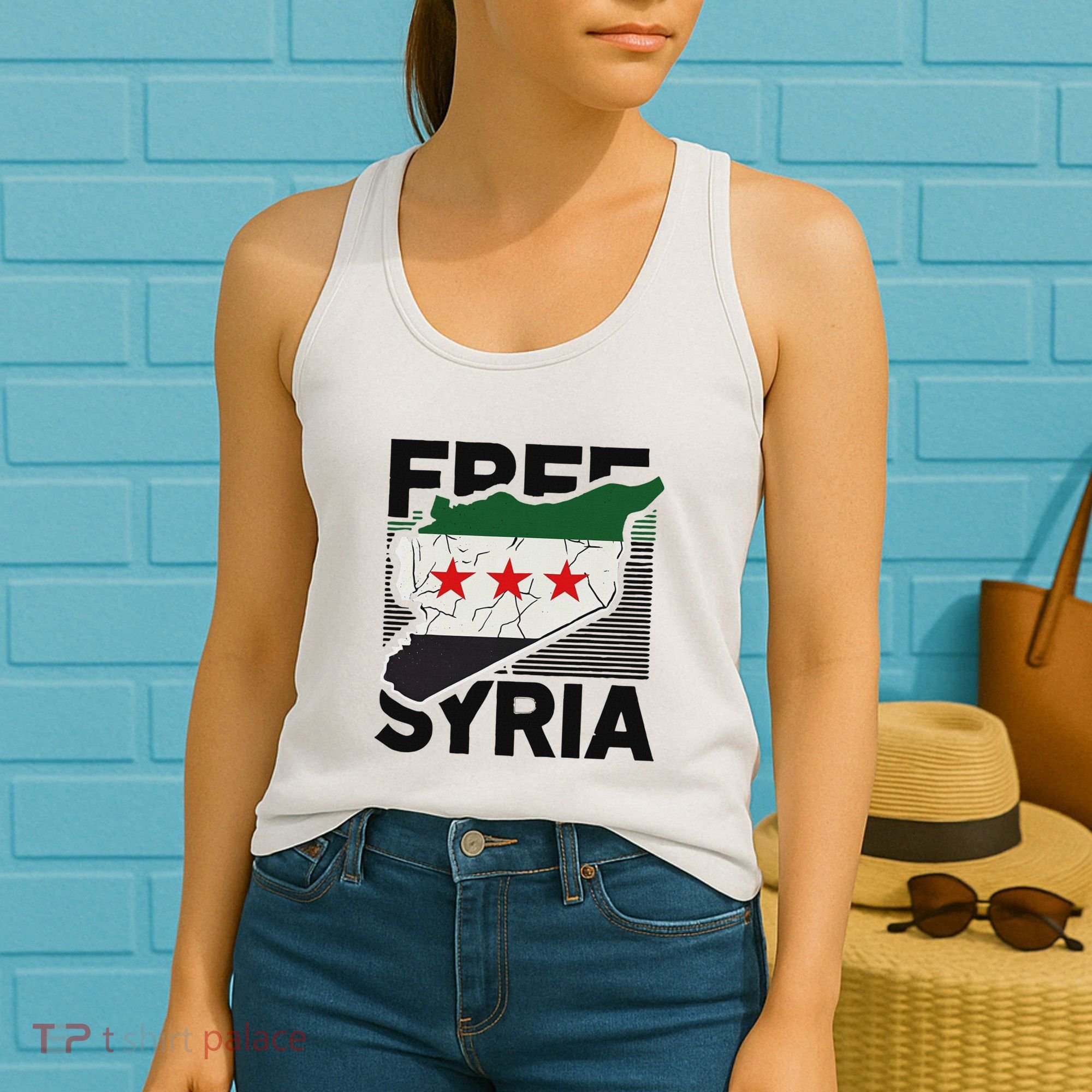 Free Syria Patriotic Syrian Flag Women's Tank Top