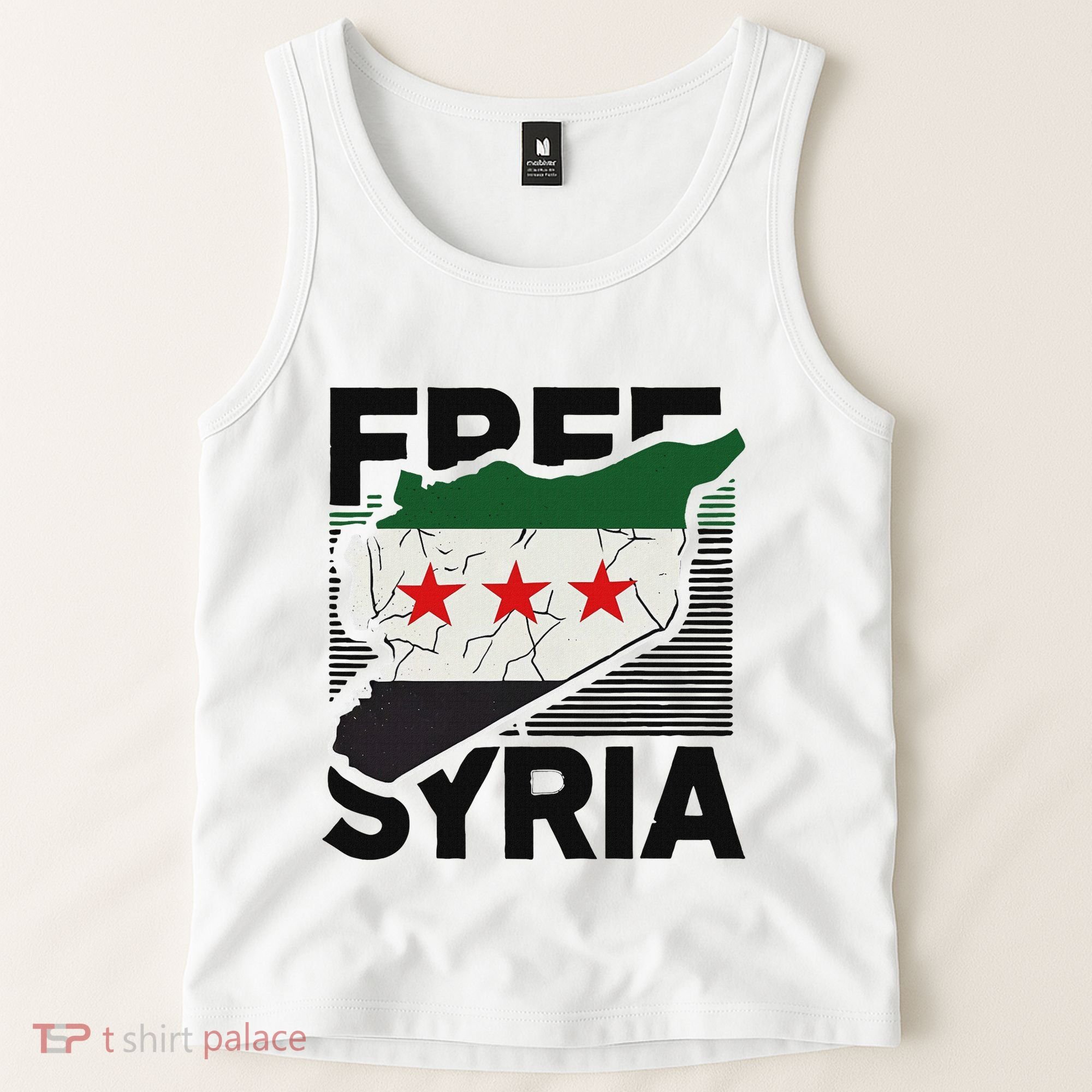 Free Syria Patriotic Syrian Flag Tank Top