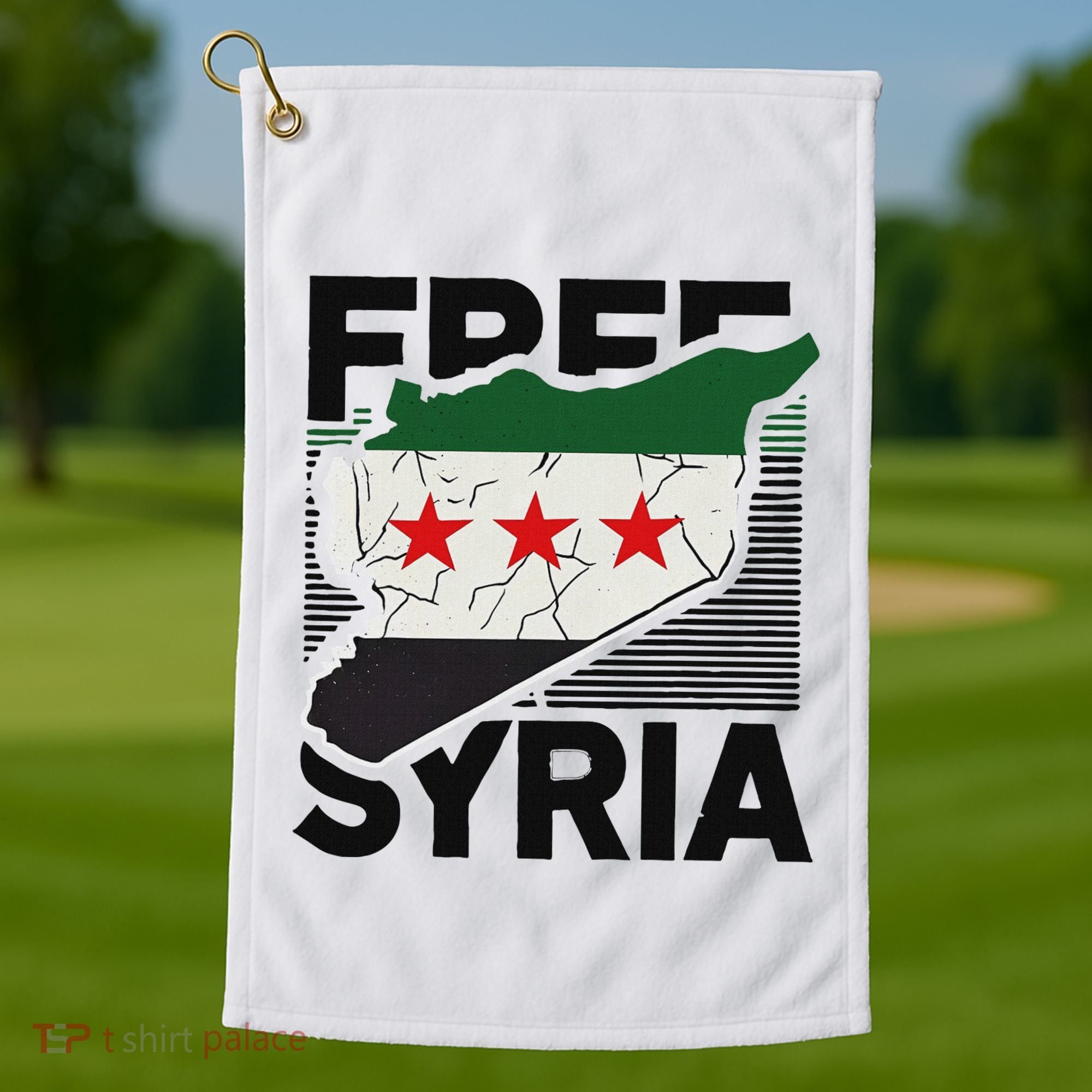 Free Syria Patriotic Syrian Flag Golf Towel