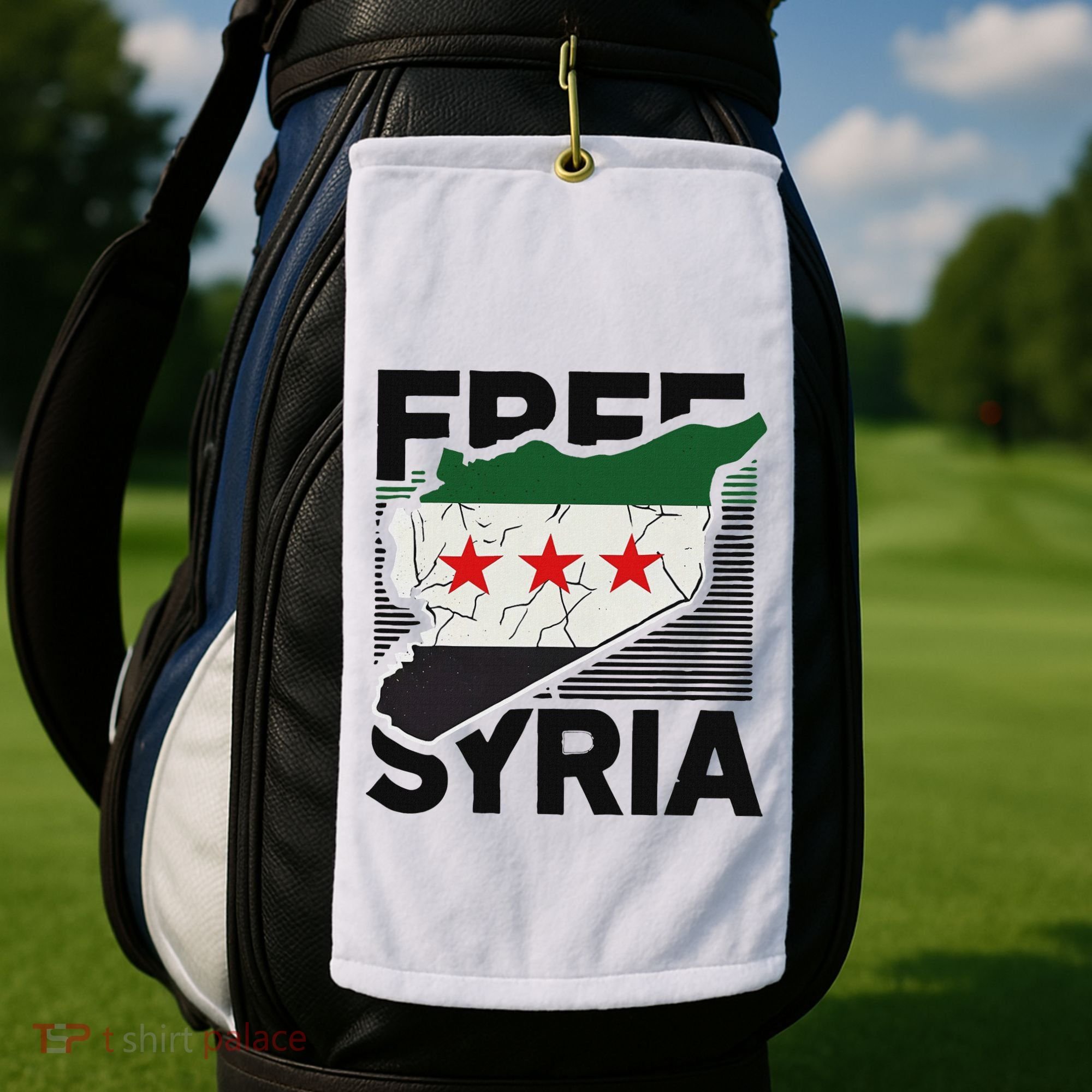 Free Syria Patriotic Syrian Flag Golf Towel