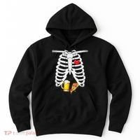 Funny Skeleton Pregnancy Pizza Beer Xray Halloween Soon Dad Gift Hoodie thumb 0