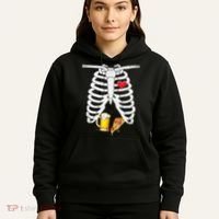 Funny Skeleton Pregnancy Pizza Beer Xray Halloween Soon Dad Gift Hoodie thumb 5