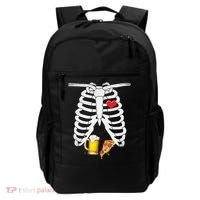 Funny Skeleton Pregnancy Pizza Beer Xray Halloween Soon Dad Gift Backpack thumb 0