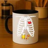 Funny Skeleton Pregnancy Pizza Beer Xray Halloween Soon Dad Gift Coffee Mug thumb 4