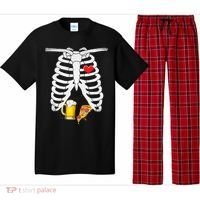 Funny Skeleton Pregnancy Pizza Beer Xray Halloween Soon Dad Gift Pajama Set thumb 0