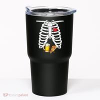 Funny Skeleton Pregnancy Pizza Beer Xray Halloween Soon Dad Gift Tumbler thumb 0