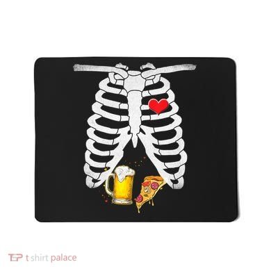 Funny Skeleton Pregnancy Pizza Beer Xray Halloween Soon Dad Gift Mousepad