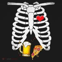 Funny Skeleton Pregnancy Pizza Beer Xray Halloween Soon Dad Gift Kids Sweatshirt thumb 2