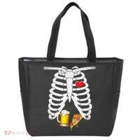 Funny Skeleton Pregnancy Pizza Beer Xray Halloween Soon Dad Gift Tote Bag thumb 0