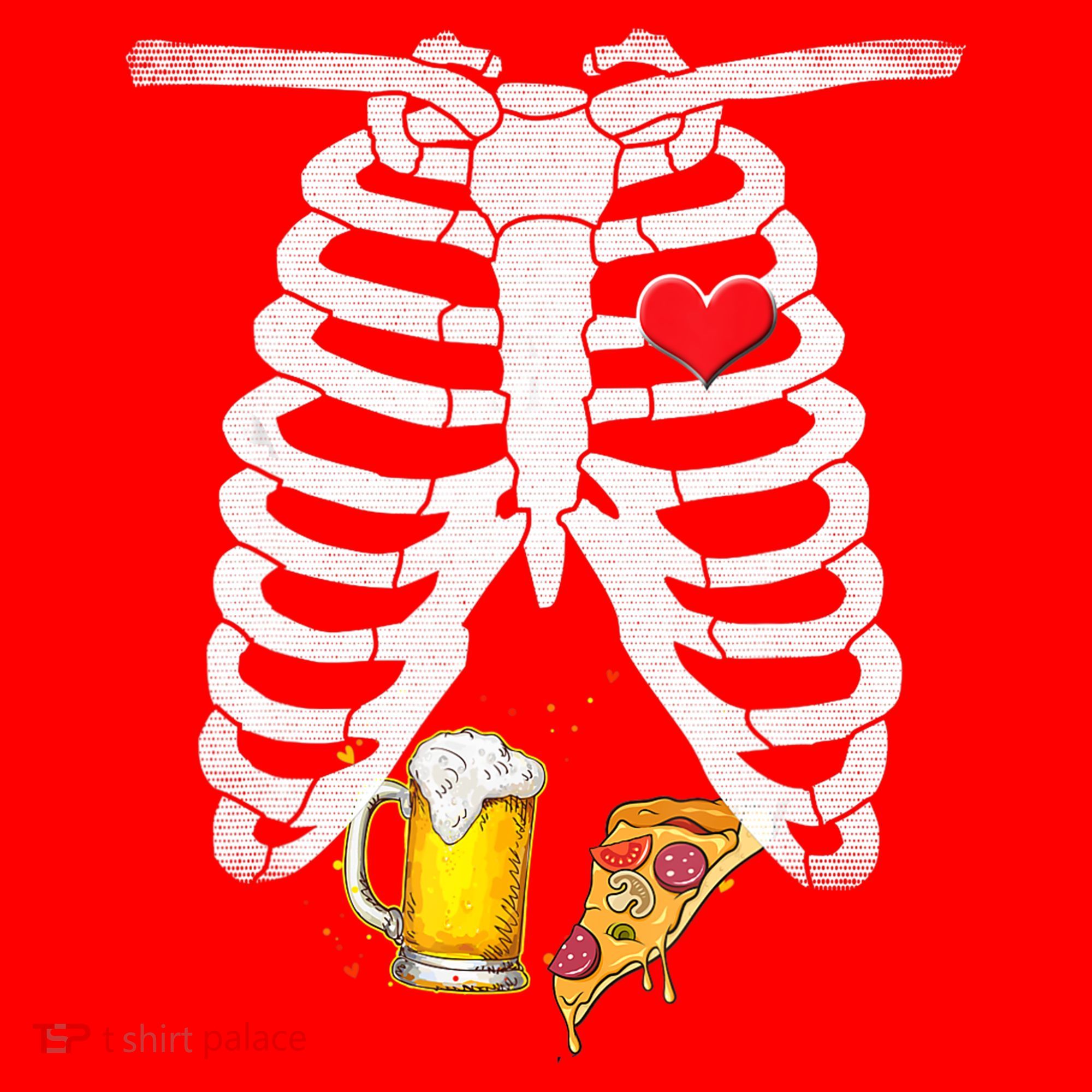 Funny Skeleton Pregnancy Pizza Beer Xray Halloween Soon Dad Gift Santa Hat