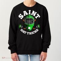 Funny St Patrick's Day Saint Hat Tricks Hockey Player Fan Women's Sweatshirt thumb 0