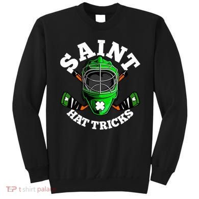 Funny St Patrick's Day Saint Hat Tricks Hockey Player Fan Sweatshirt