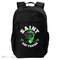 Funny St Patrick's Day Saint Hat Tricks Hockey Player Fan Backpack thumb 0
