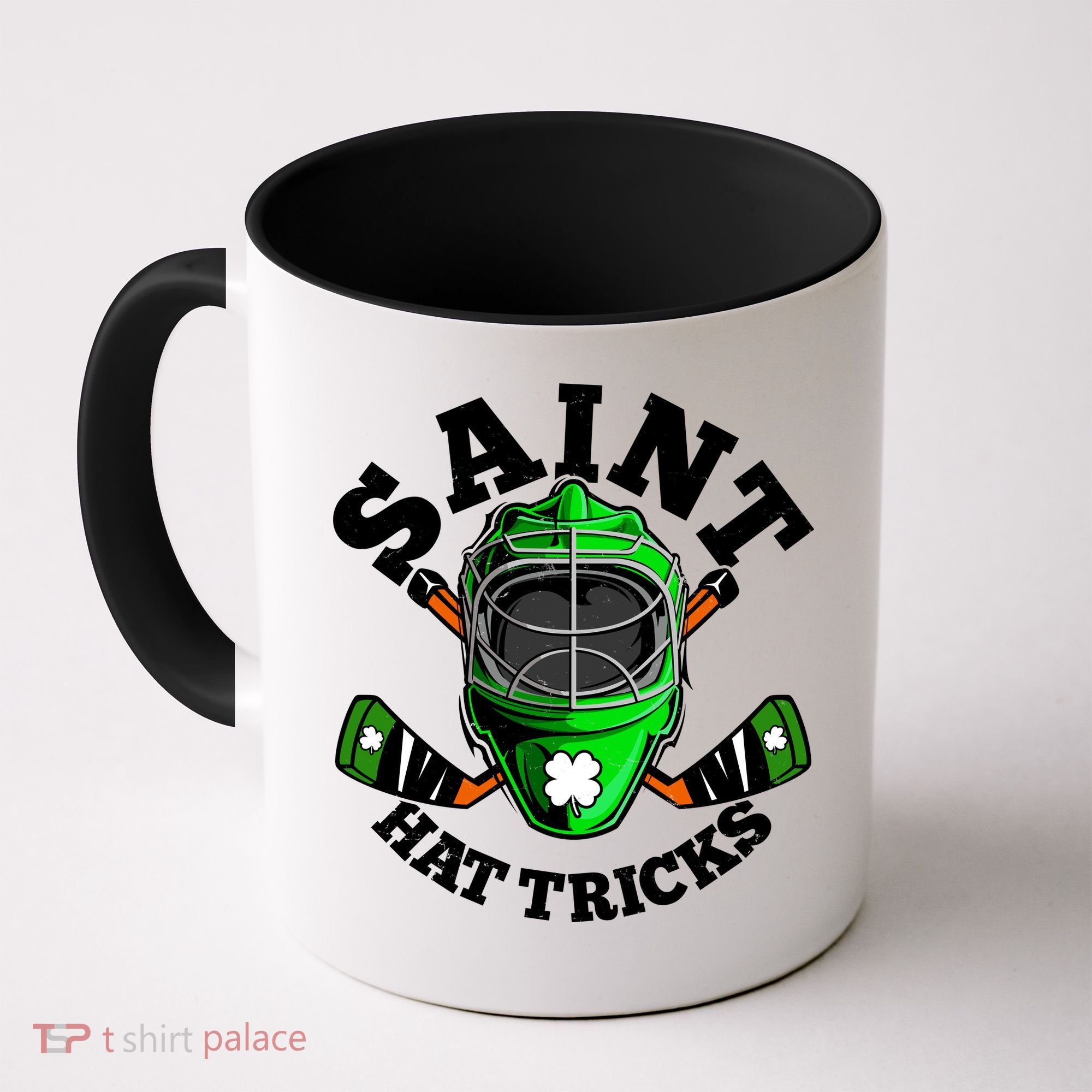 Funny St Patrick's Day Saint Hat Tricks Hockey Player Fan Coffee Mug