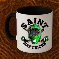 Funny St Patrick's Day Saint Hat Tricks Hockey Player Fan Coffee Mug thumb 2