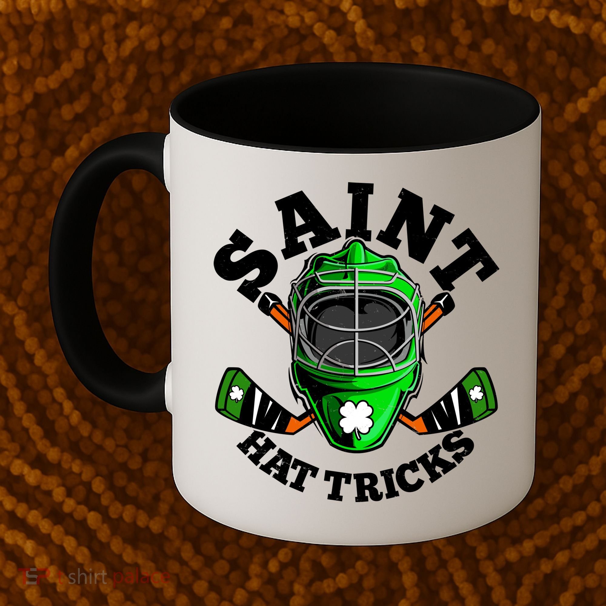 Funny St Patrick's Day Saint Hat Tricks Hockey Player Fan Coffee Mug