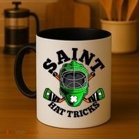 Funny St Patrick's Day Saint Hat Tricks Hockey Player Fan Coffee Mug thumb 4