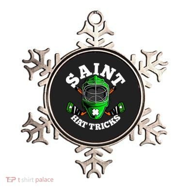Funny St Patrick's Day Saint Hat Tricks Hockey Player Fan Ornament