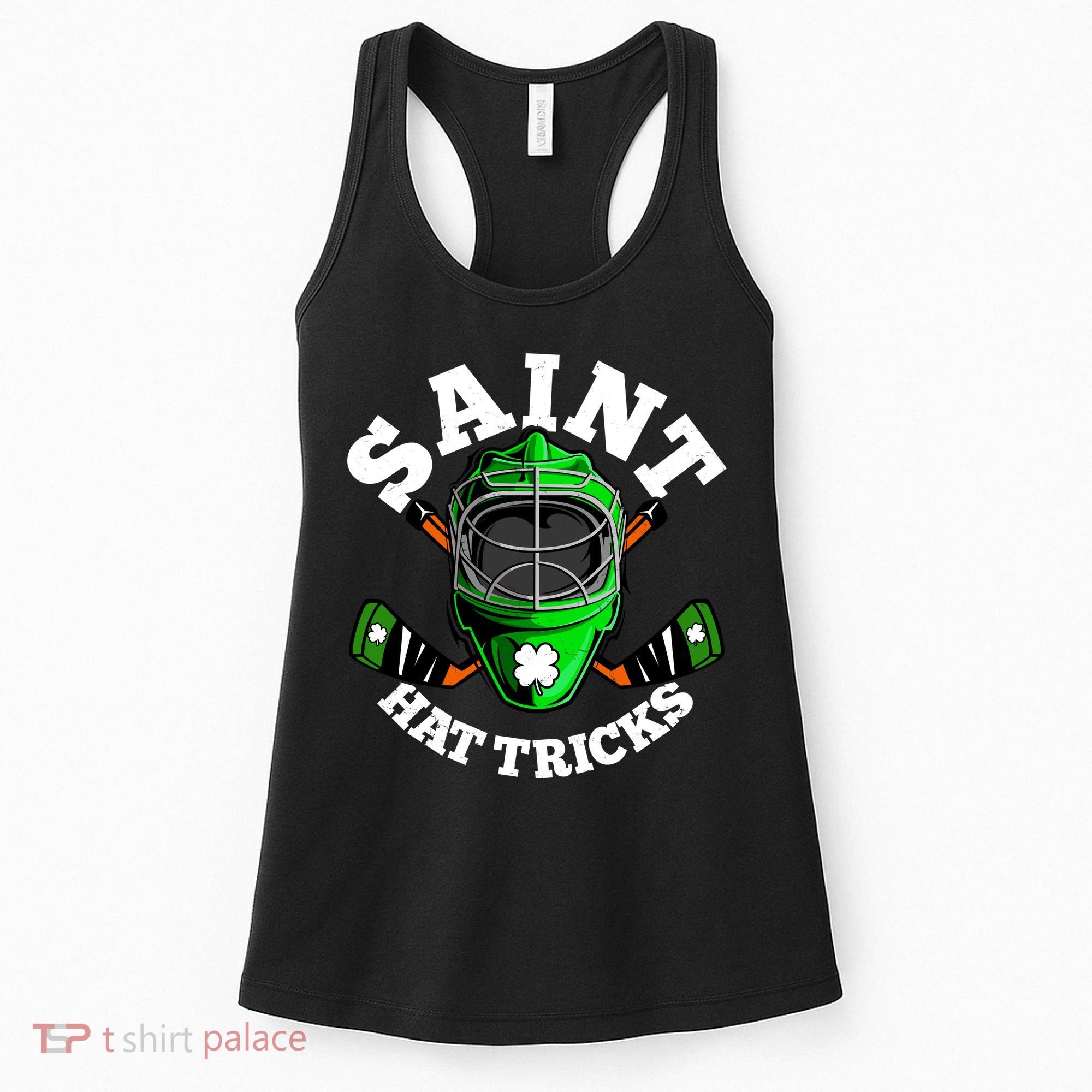 Funny St Patrick's Day Saint Hat Tricks Hockey Player Fan Women's Tank Top