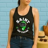 Funny St Patrick's Day Saint Hat Tricks Hockey Player Fan Women's Tank Top thumb 2