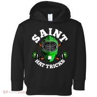 Funny St Patrick's Day Saint Hat Tricks Hockey Player Fan Toddler Hoodie thumb 0