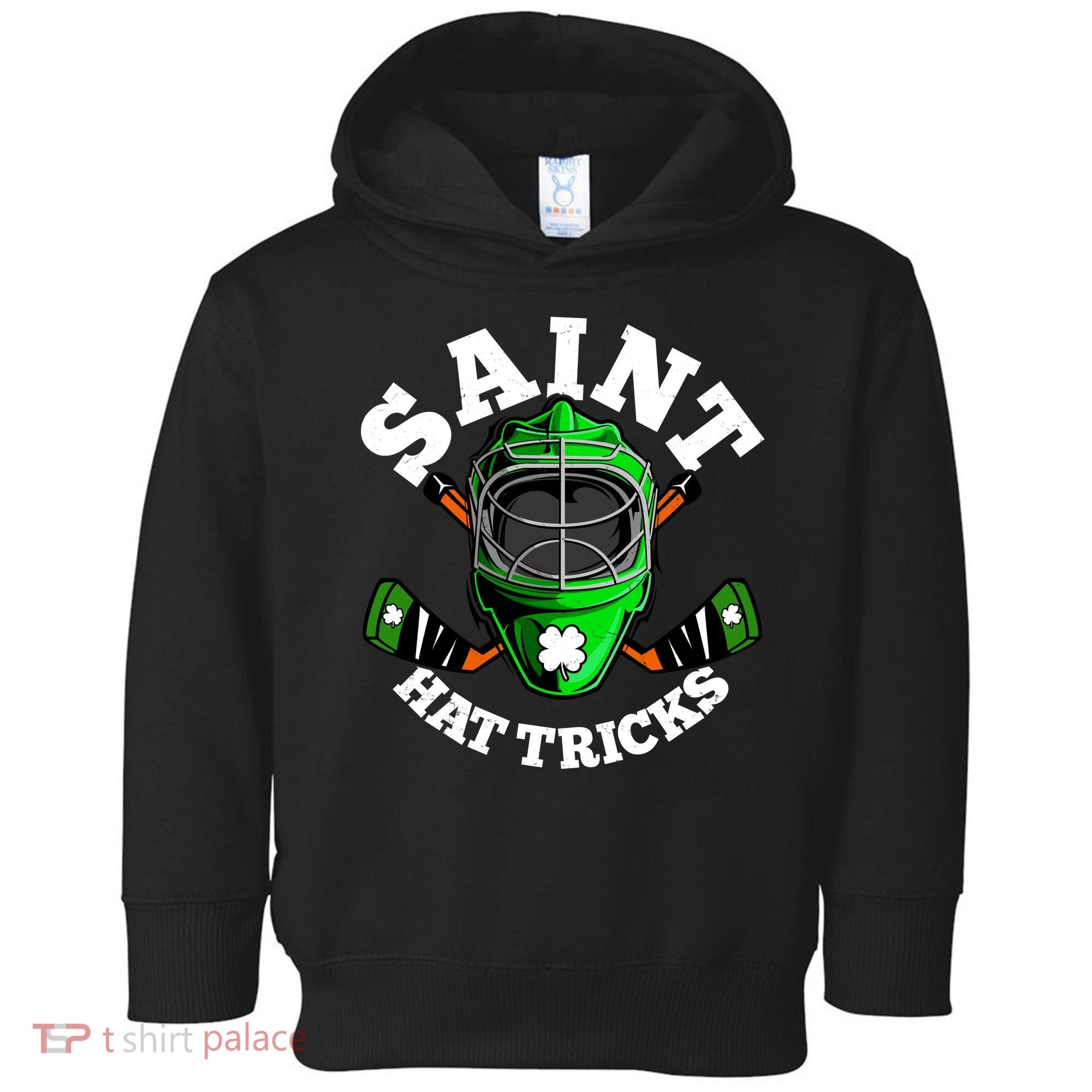Funny St Patrick's Day Saint Hat Tricks Hockey Player Fan Toddler Hoodie