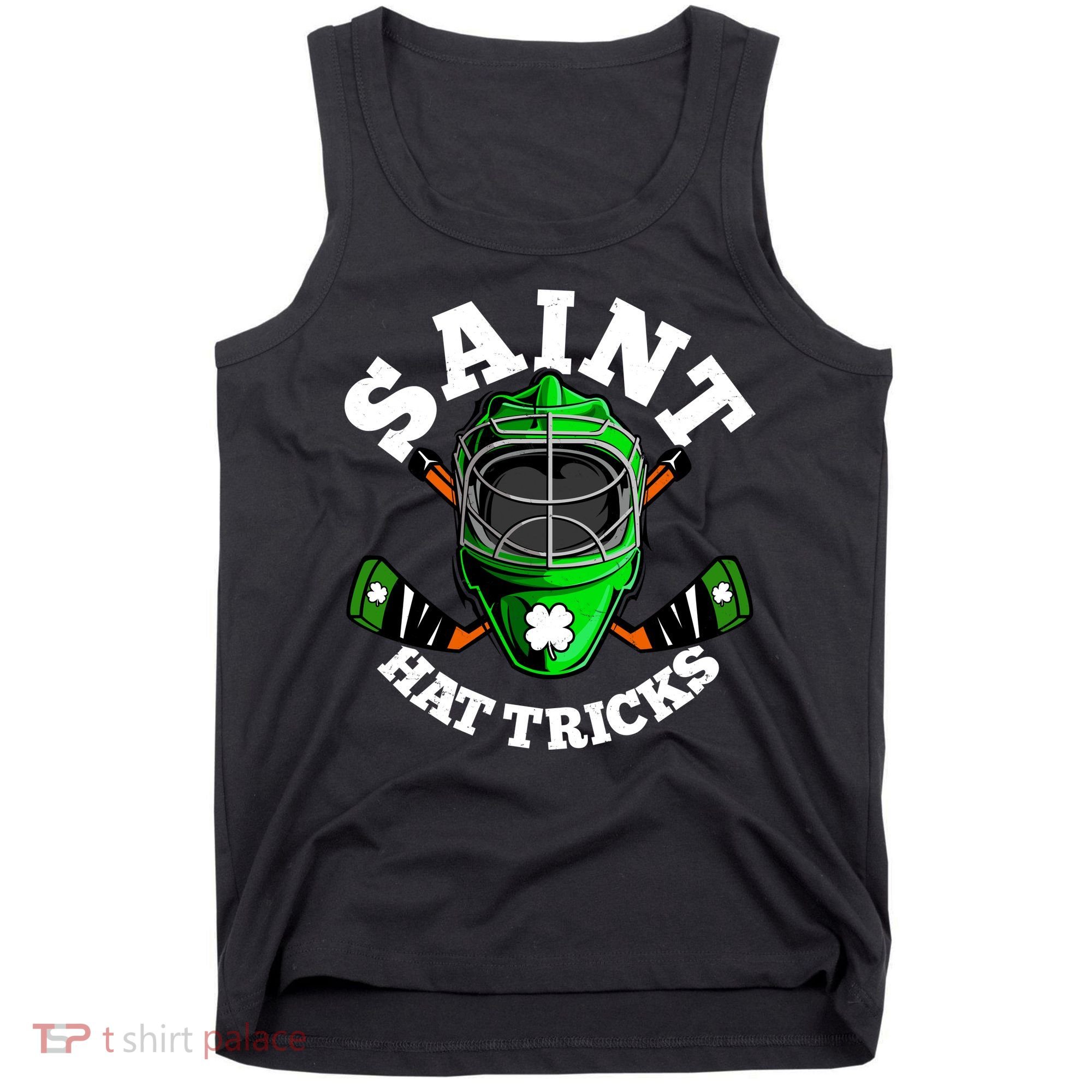 Funny St Patrick's Day Saint Hat Tricks Hockey Player Fan Tank Top