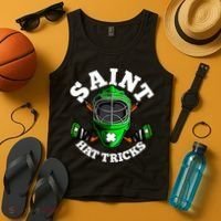 Funny St Patrick's Day Saint Hat Tricks Hockey Player Fan Tank Top thumb 4