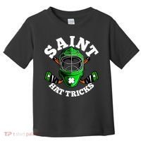 Funny St Patrick's Day Saint Hat Tricks Hockey Player Fan Toddler T-Shirt thumb 0