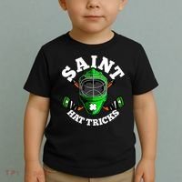 Funny St Patrick's Day Saint Hat Tricks Hockey Player Fan Toddler T-Shirt thumb 2