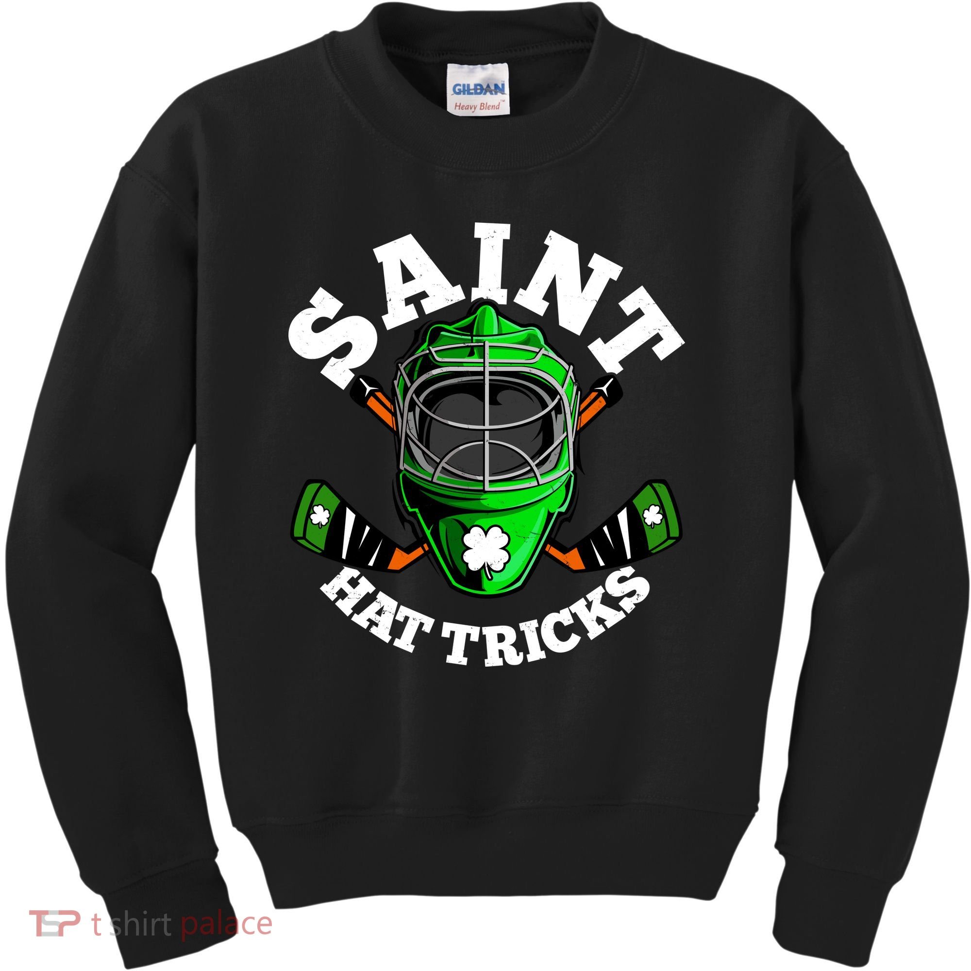 Funny St Patrick's Day Saint Hat Tricks Hockey Player Fan Kids Sweatshirt