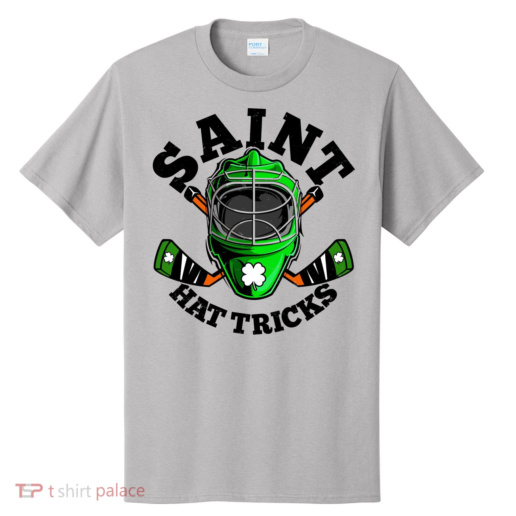 Funny St Patrick's Day Saint Hat Tricks Hockey Player Fan T-Shirt