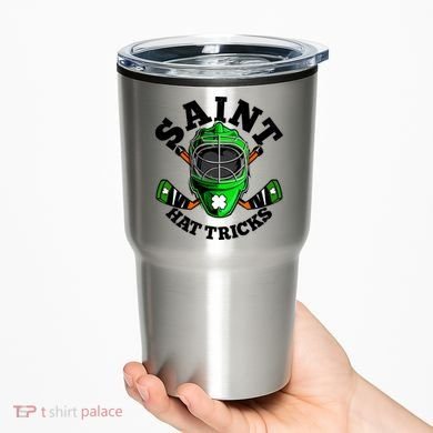 Funny St Patrick's Day Saint Hat Tricks Hockey Player Fan Tumbler