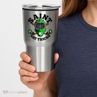 Funny St Patrick's Day Saint Hat Tricks Hockey Player Fan Tumbler thumb 2