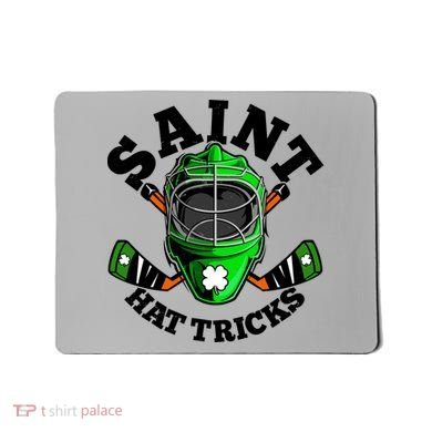 Funny St Patrick's Day Saint Hat Tricks Hockey Player Fan Mousepad