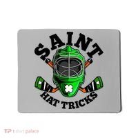 Funny St Patrick's Day Saint Hat Tricks Hockey Player Fan Mousepad thumb 0