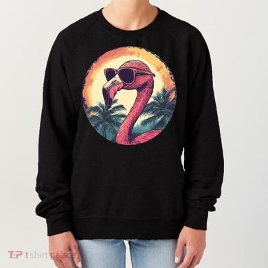 Flamingo Sunglasses Palm Tree Beach Women's Sweatshirt