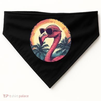Flamingo Sunglasses Palm Tree Beach USA-Made Doggie Bandana