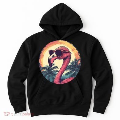 Flamingo Sunglasses Palm Tree Beach Hoodie
