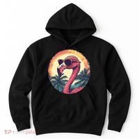 Flamingo Sunglasses Palm Tree Beach Hoodie thumb 0