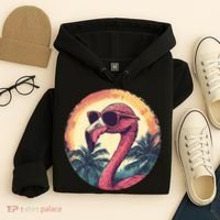 Flamingo Sunglasses Palm Tree Beach Hoodie thumb 4