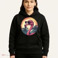 Flamingo Sunglasses Palm Tree Beach Hoodie thumb 5