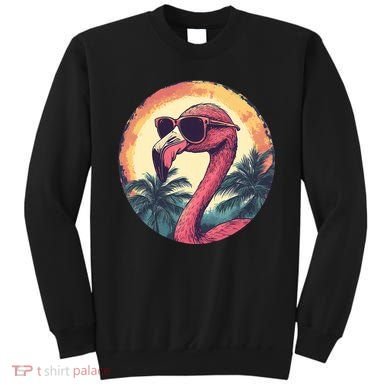 Flamingo Sunglasses Palm Tree Beach Sweatshirt