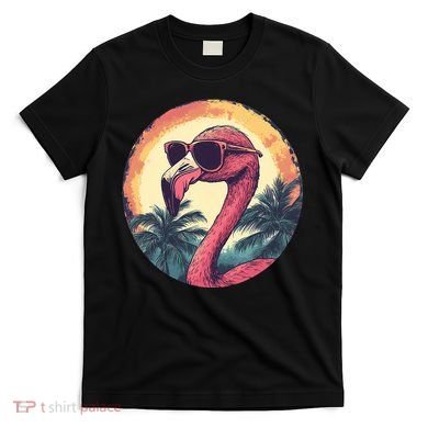Flamingo Sunglasses Palm Tree Beach T-Shirt