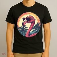 Flamingo Sunglasses Palm Tree Beach T-Shirt thumb 3