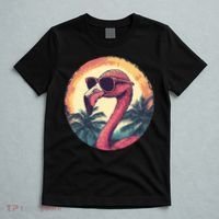Flamingo Sunglasses Palm Tree Beach T-Shirt thumb 5