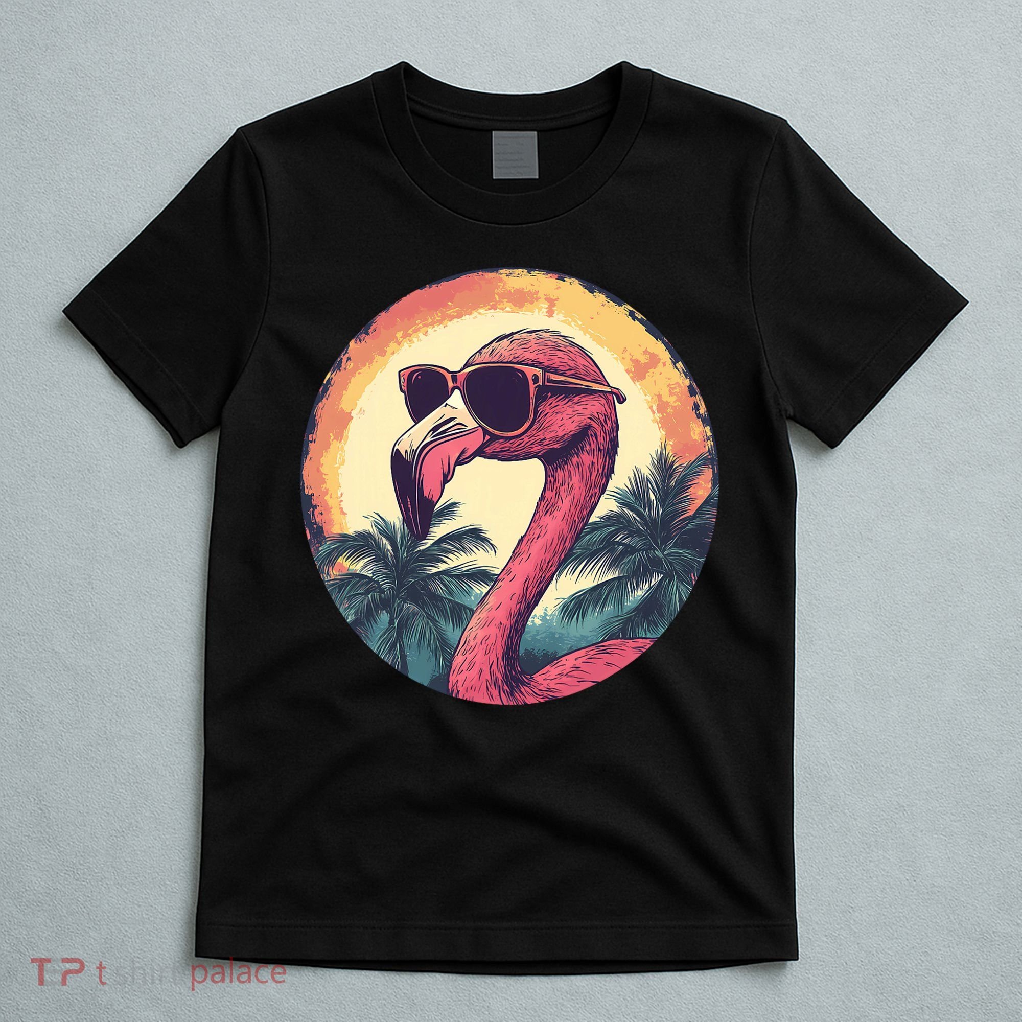 Flamingo Sunglasses Palm Tree Beach T-Shirt