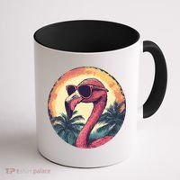 Flamingo Sunglasses Palm Tree Beach Coffee Mug thumb 1