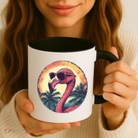 Flamingo Sunglasses Palm Tree Beach Coffee Mug thumb 3